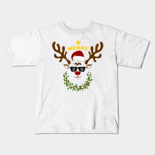 cool x mas deer Kids T-Shirt